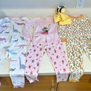 Girls Pajama Bundle | Carter’s & Burt’s Bees | 3 Sets + Lovey